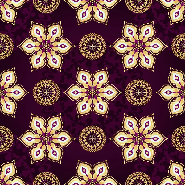 Vintage motif sans couture violet foncé — Image vectorielle