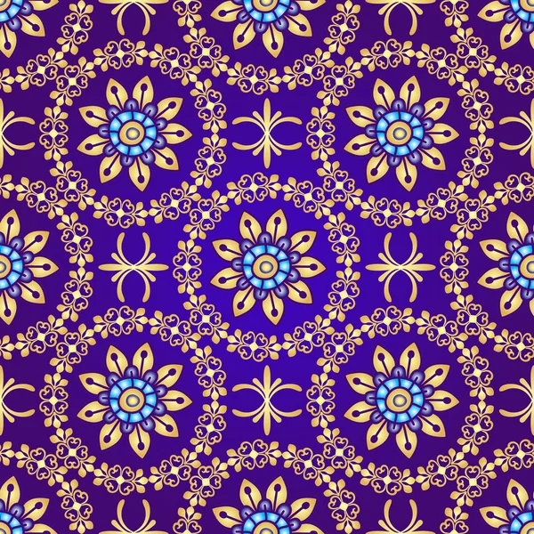 Květinové fialový vzor bezešvé — Stockový vektor