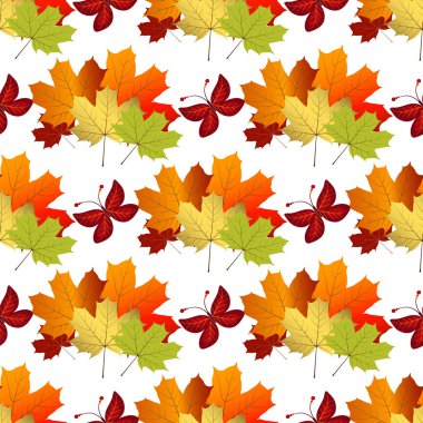 Beyaz sonbahar seamless modeli