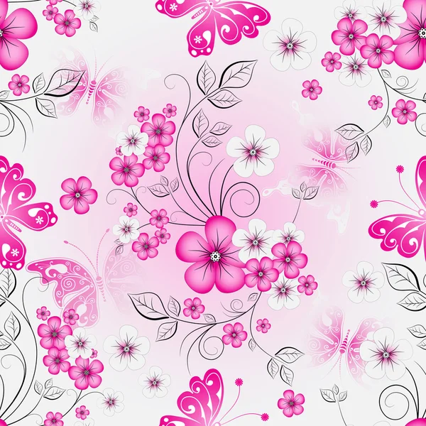 Floral effortless spring pattern — Stock Vector