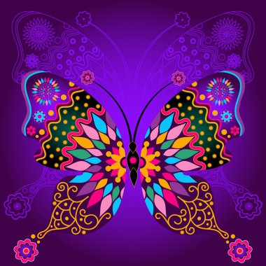 Renkli ve dantel kelebek