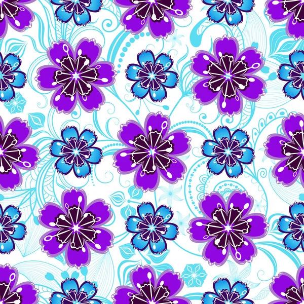 Seamless white floral pattern — Stock Vector