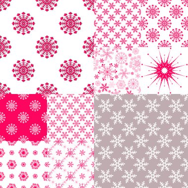 Kar taneleri ile 10 seamless modeli