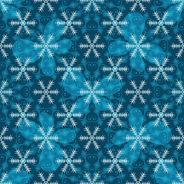 Modèle de Noël bleu sans couture — Image vectorielle