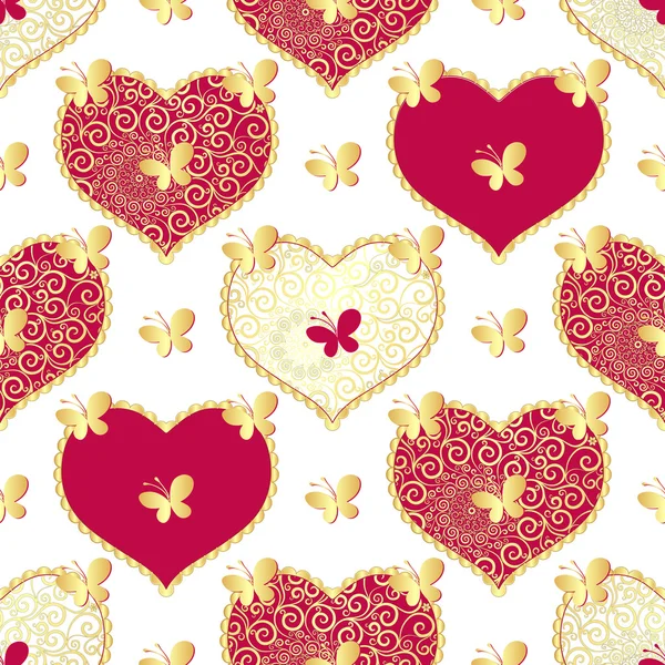 Valentine naadloze witpatroon — Stockvector