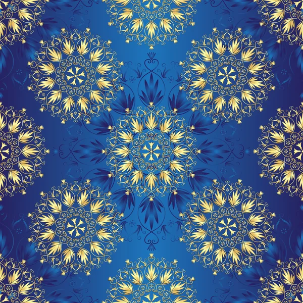 Modèle vintage bleu foncé sans couture — Image vectorielle