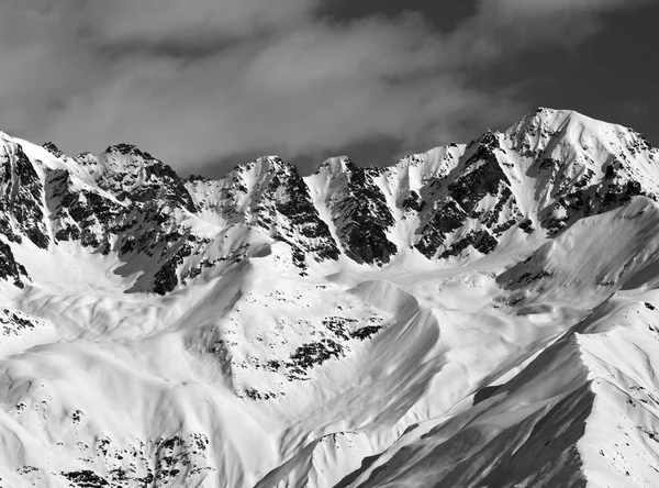 Black and white winter high mountains — Stock Photo, Image