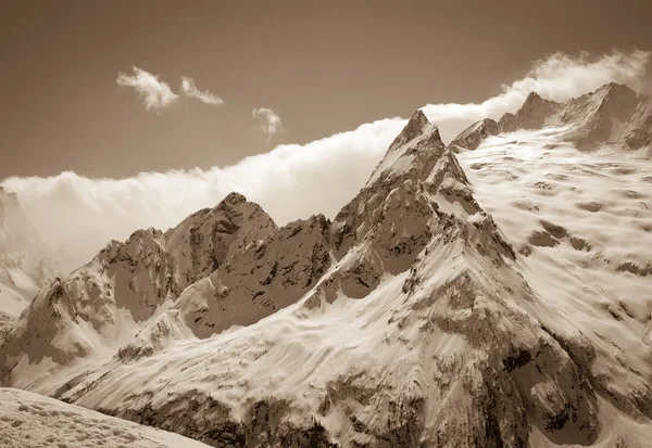 高加索山脉地区 Dombay 免版税图库照片
