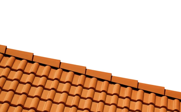 Крыша с плитки на белом — стоковое фото