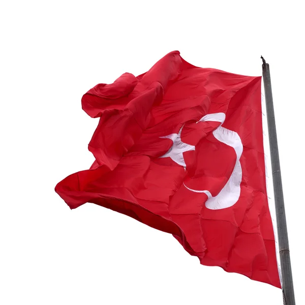Rüzgarda sallayarak Türkiye'nin bayrak — Stok fotoğraf