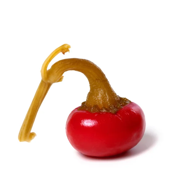 Warme Turkse ingemaakte peper op witte achtergrond — Stockfoto