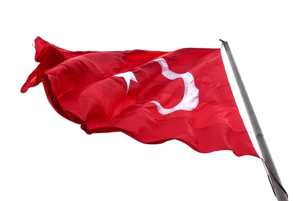 Flag of Turkey waving in wind day — Stock Photo, Image