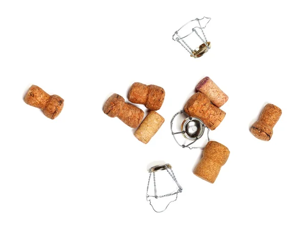 Corks from champagne wine and muselets — Stock Photo, Image