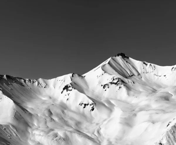 Preto Branco Piste Encosta Nevada Montanha Inverno Cáucaso Montanhas Geórgia — Fotografia de Stock