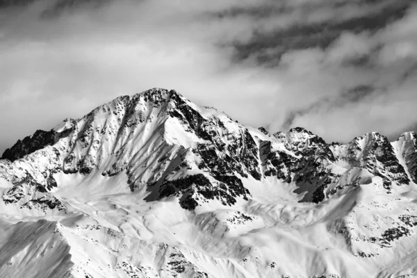 Black White Winter Snow Mountains Nice Sun Day Inglês Vista — Fotografia de Stock