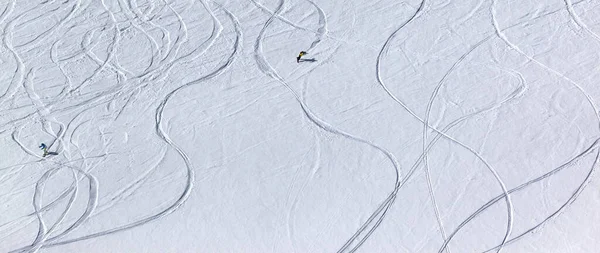 Les Snowboarders Descendent Sur Pente Hors Piste Montagnes Caucase Géorgie — Photo