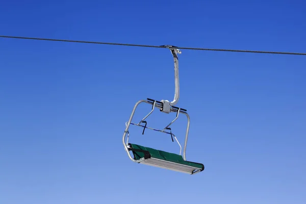 Elevador Cadeira Estância Esqui Céu Azul Claro Vista Perto — Fotografia de Stock