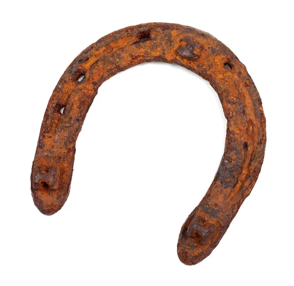 Old Rusty Horseshoe Isolated White Background — Stock Photo, Image