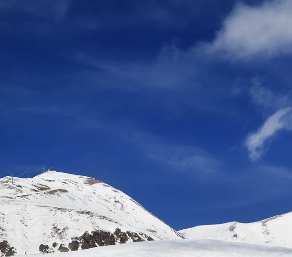 Ski resort at sun winter day — Stock Photo, Image