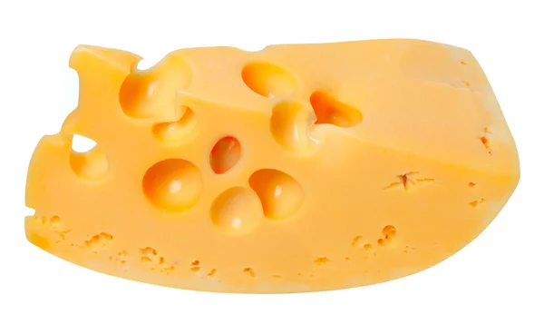 Stück Käse auf weißem Hintergrund. — Stockfoto