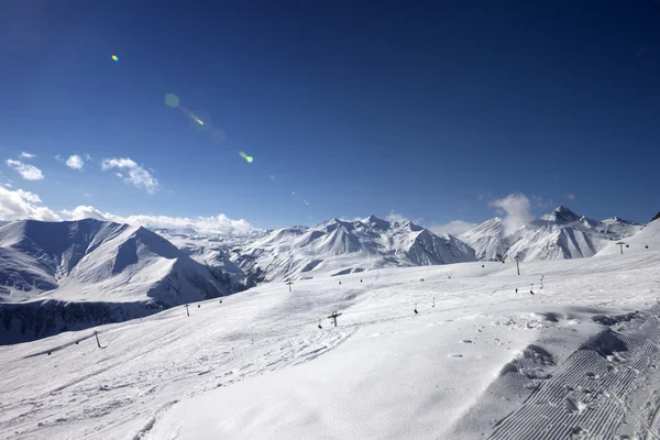 Skipiste in schönen Abend — Stockfoto