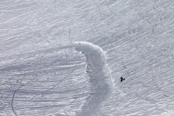 Skier on off-piste slope in sun day — Stock Photo, Image