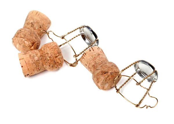 Champagne wine corks and muselets — Stock Photo, Image