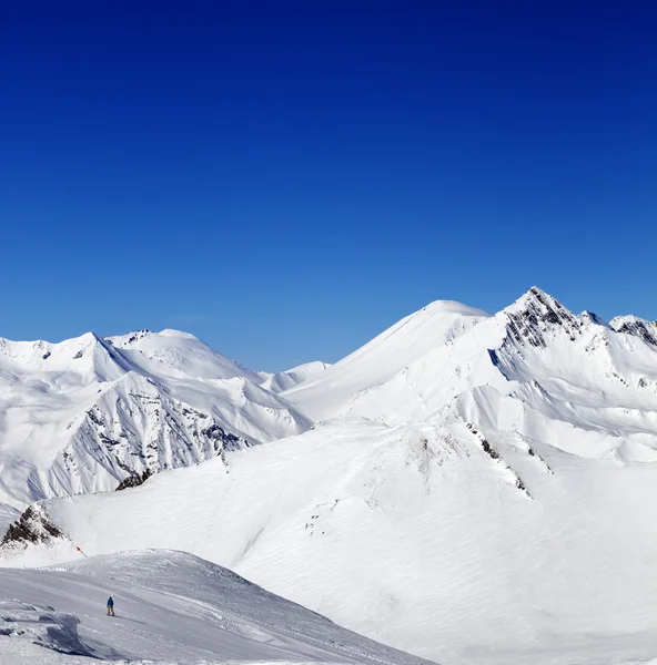 Ski slope in nice sun day — Stock Photo, Image