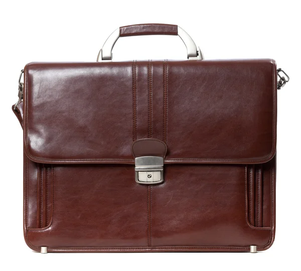 Leather brown briefcase — Stock Photo, Image