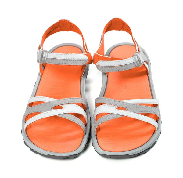 Pair of summer sandals. Front view. — Stock Photo, Image