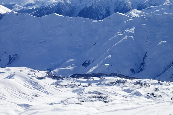 Blick auf Skigebiet und Freeride Piste — Stockfoto