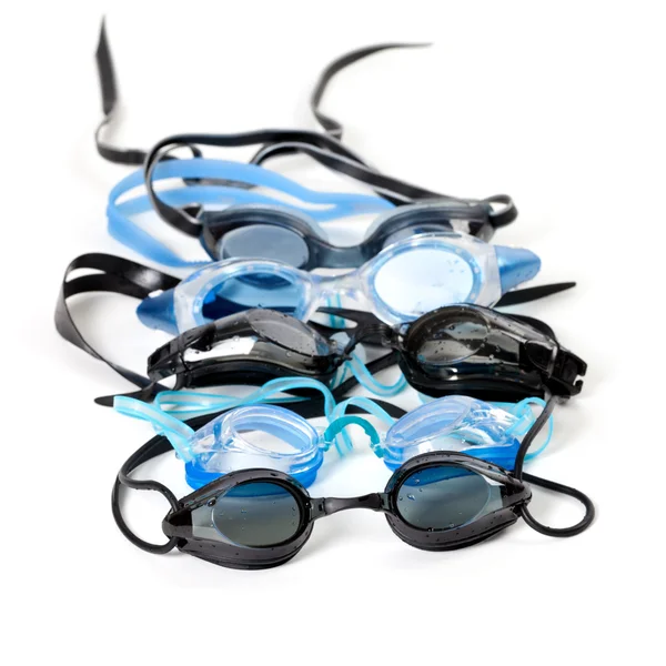 Óculos para natação com gotas de água — Fotografia de Stock