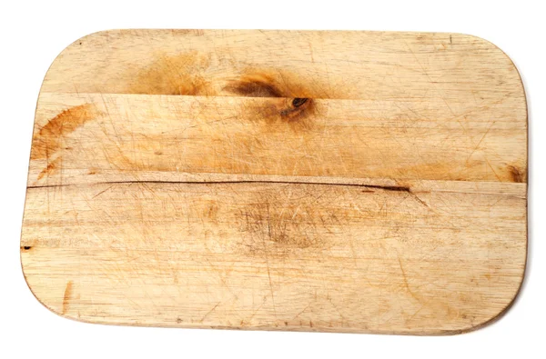 Staré dřevěné kuchyňské desky na bílém pozadí — Stock fotografie