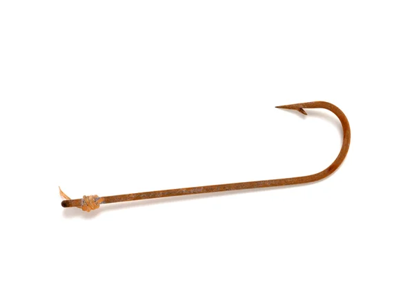 Rozsdás régi fishhook — Stock Fotó