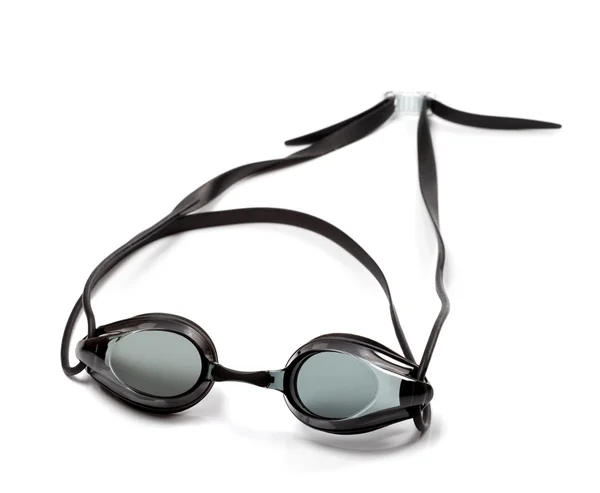 Schwarze Brille zum Schwimmen auf weißem Hintergrund — Stockfoto