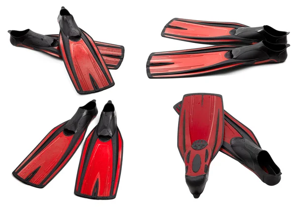 Set of red swim fins for diving —  Fotos de Stock