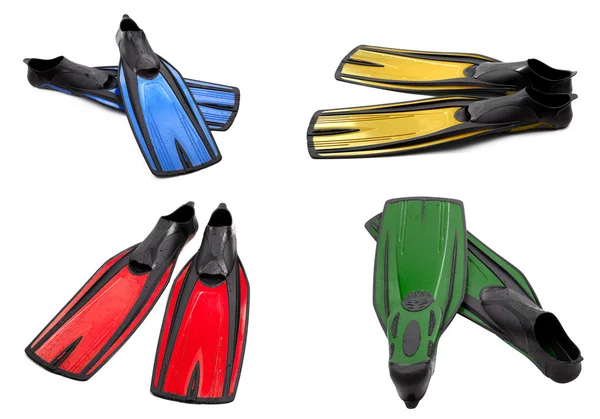 Set of multicolor swim fins for diving — Stock Photo, Image