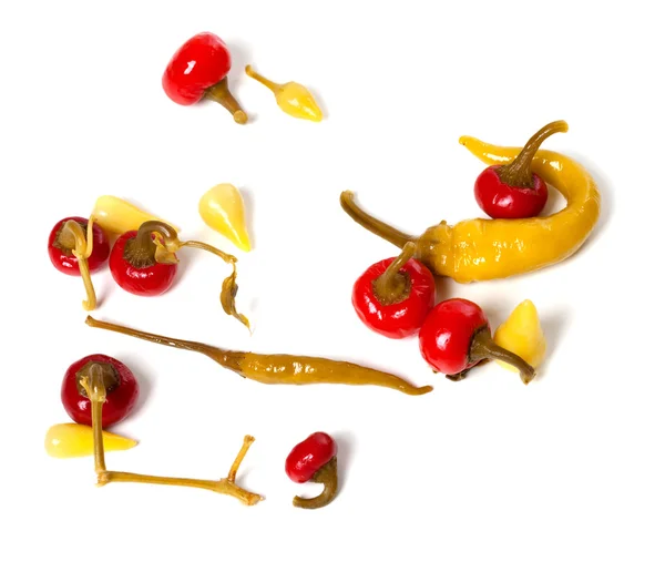 Mix of hot turkish marinated peppers — Stock Photo, Image