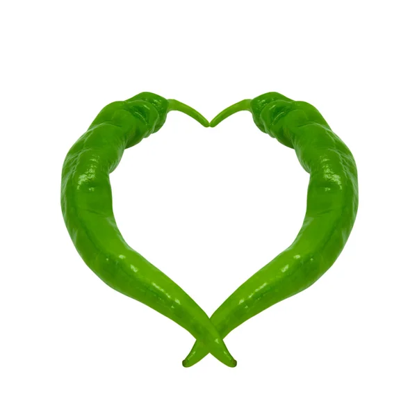 Cuore composto di peperoni verdi — Foto Stock