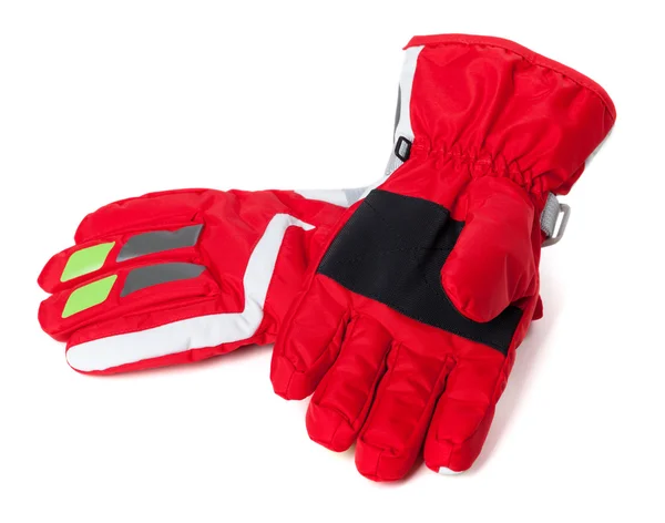 Red winter ski gloves — Stock Photo, Image