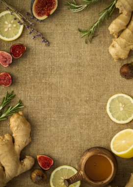 Zencefil, limon, bal ve incir kopya alanı ile