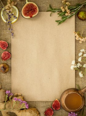 Zencefil, limon, bal ve incir kopya alanı ile
