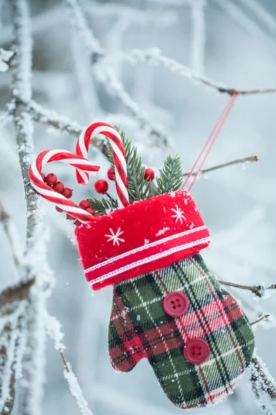 Greeting card with Christmas stuff — Stock Photo, Image