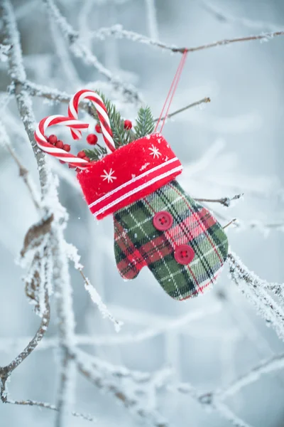 Cartão de saudação com material de Natal — Fotografia de Stock