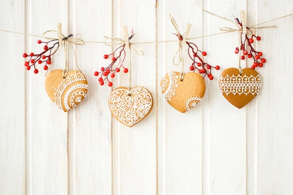 Valentine com corações de biscoitos Imagem De Stock