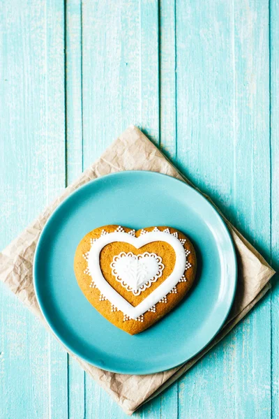 Corazón galleta San Valentín Imágenes de stock libres de derechos