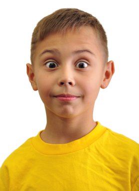 heyecanlı sürpriz küçük çocuk portresi