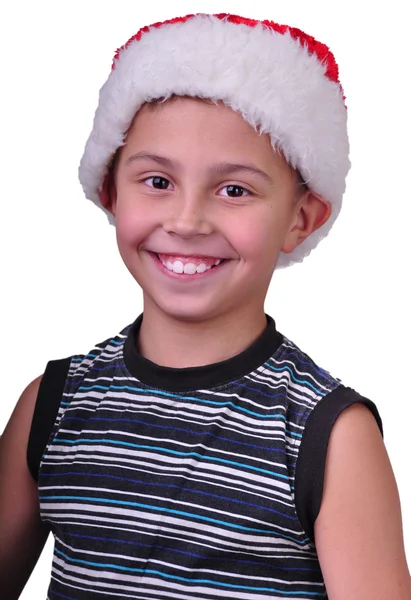 Child with Santa Claus red hat — Stock Photo, Image