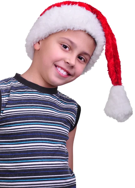 Child with Santa Claus red hat — Stock Photo, Image