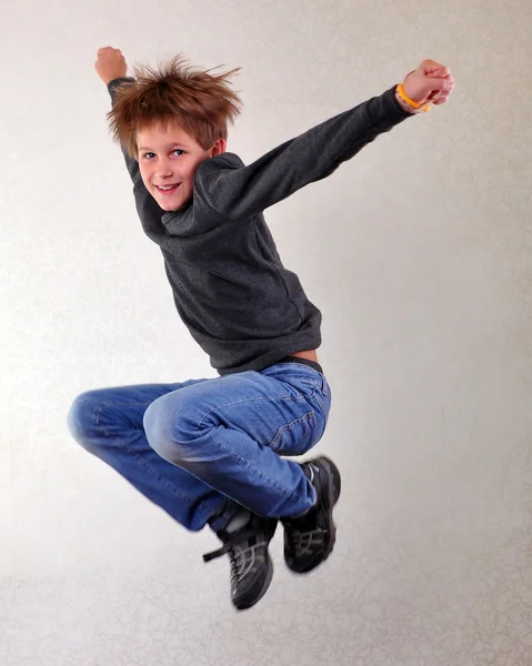 Portrait of child  jumping and dancing Stock Image